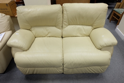 Appraisal: Cream reclining seater settee