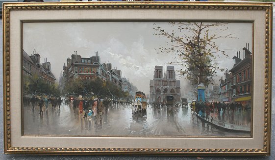 Appraisal: DEVITY Antonio Italian - Parisian street scene Oil Canvas ''