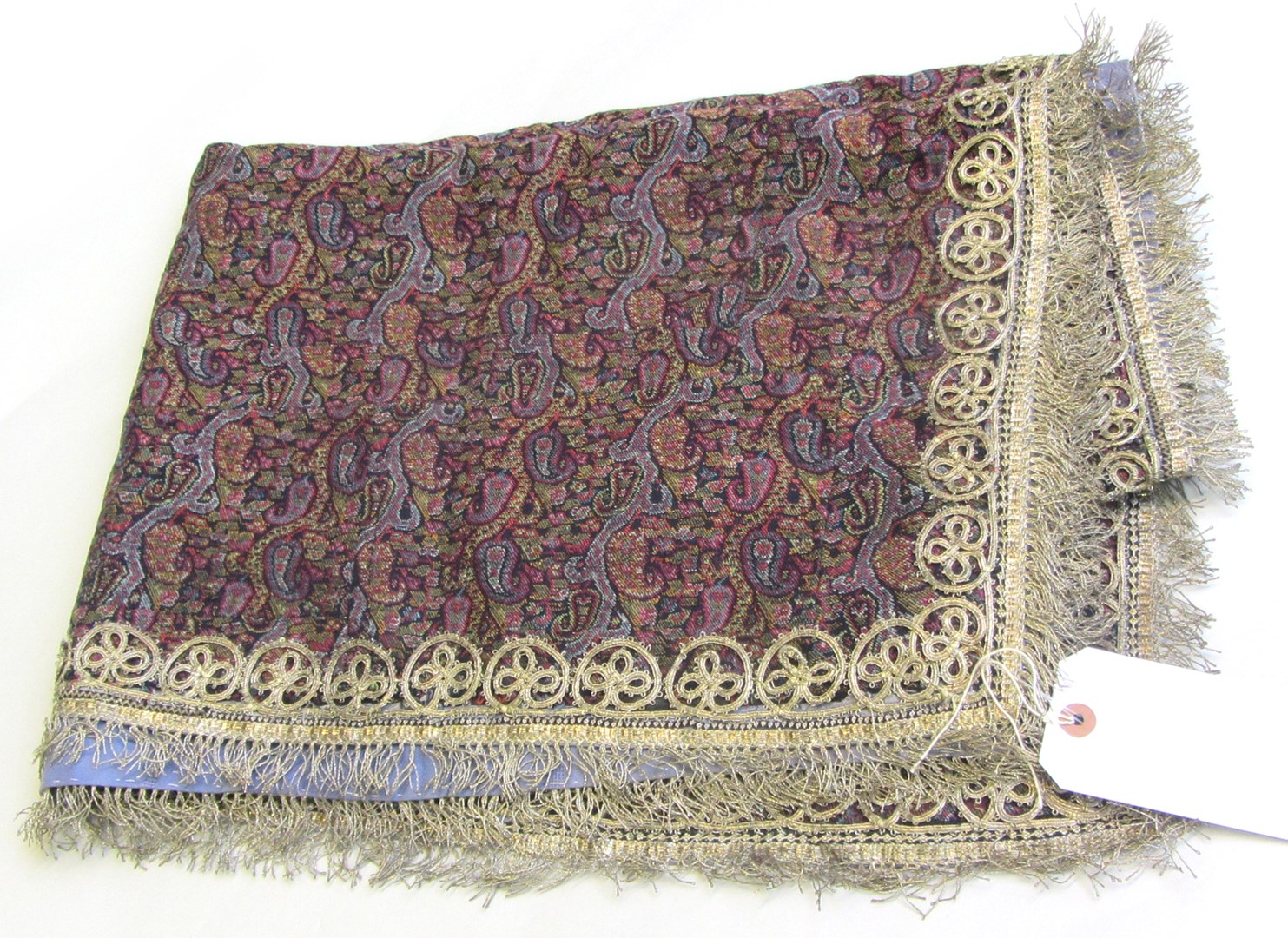 Appraisal: A Kashmir textile with a waved vine design with boteh