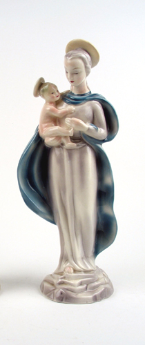 Appraisal: A GOLDSCHEIDER GLAZED PORCELAIN MADONNA AND CHILD - in ht