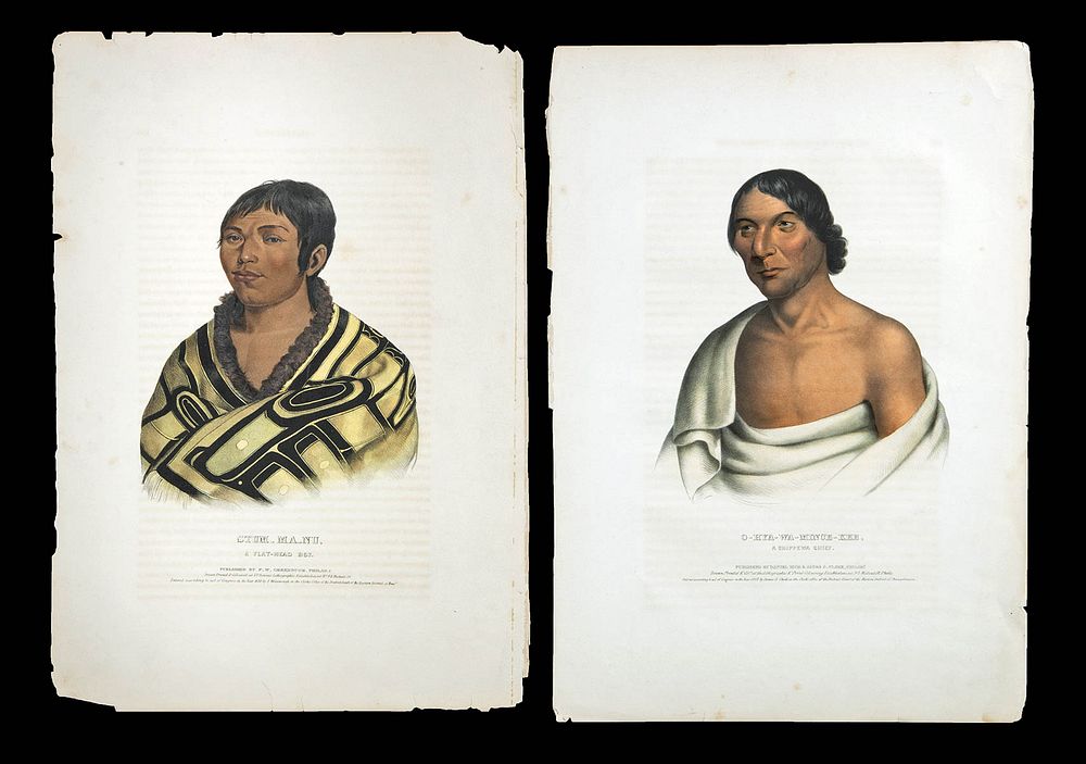 Appraisal: Two th C McKenney Hall Native American Portraits Thomas L