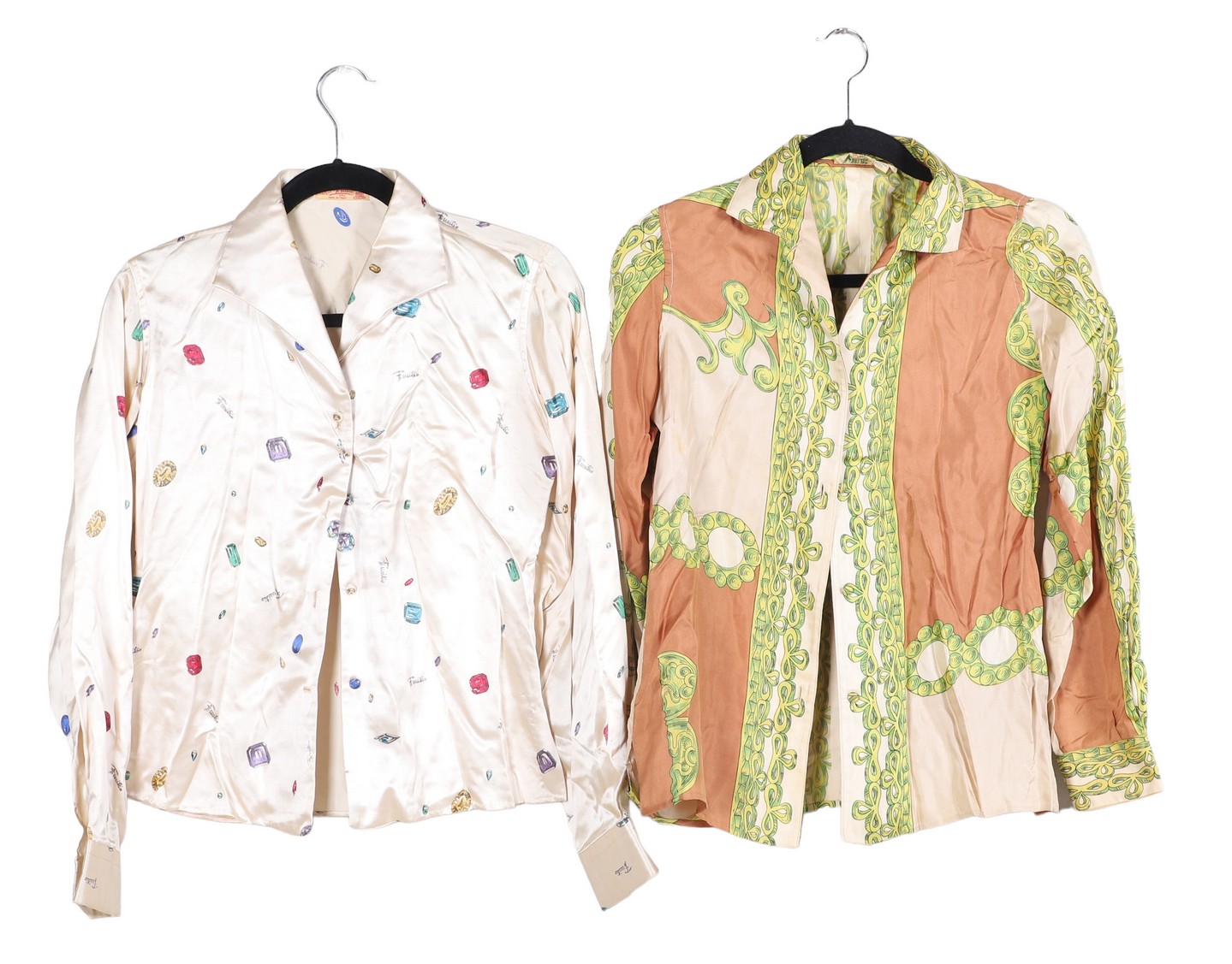 Appraisal: 's Silk Emilio Pucci blouses to include cream silk long