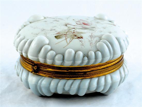 Appraisal: Wave Crest dresser box circa - molded round hinged cover