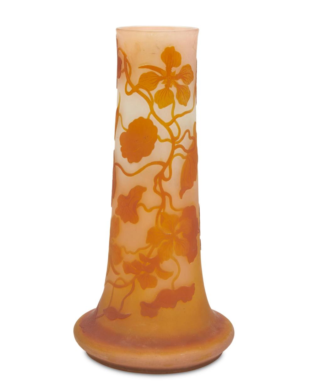 Appraisal: A Gall cameo glass Nasturtium vase Late th early th