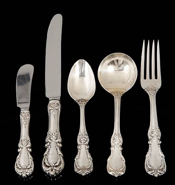 Appraisal: A sterling flatware setReed amp Barton Taunton MABurgundymonogrammed C Comprising