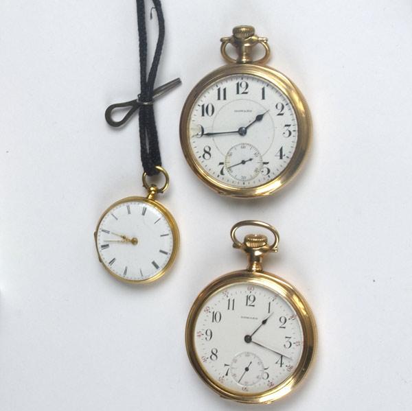 Appraisal: THREE POCKETWATCHES Two open face self wind s s by