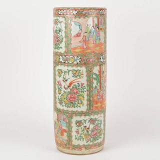 Appraisal: Chinese Export rose medallion porcelain umbrella stand Late th th