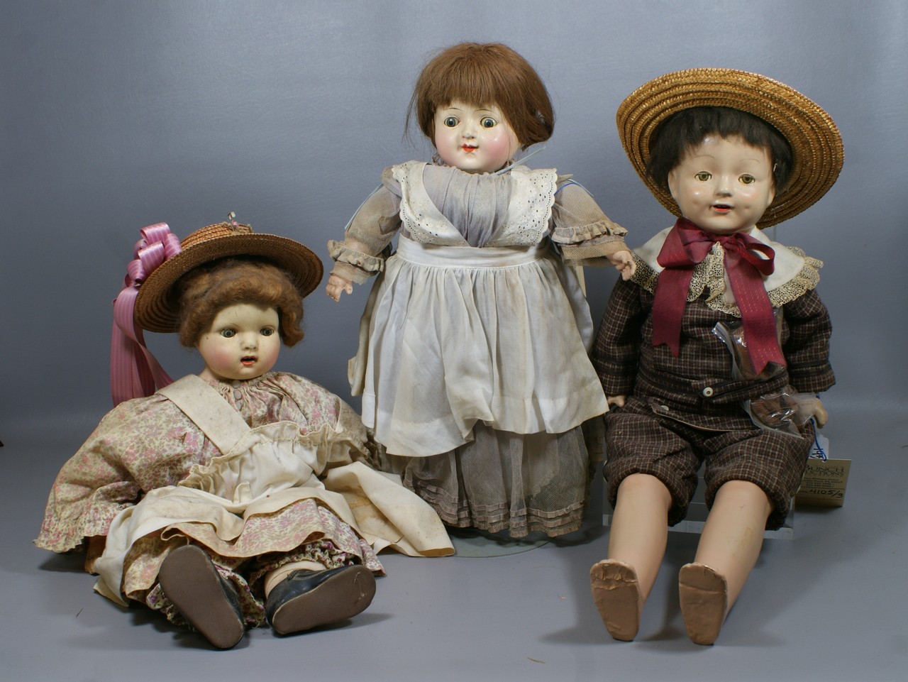 Appraisal: American Composition Dolls largest is an EI Horsman boy doll