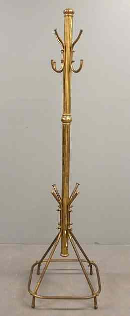 Appraisal: Brass coat rack early th c h base x