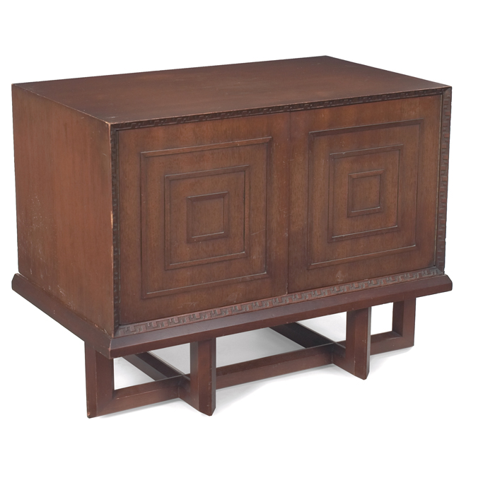 Appraisal: Frank Lloyd Wright cabinet manufactured by Heritage Henredon two doors