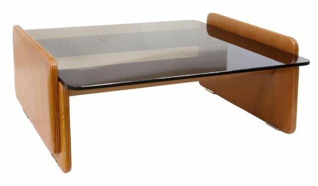 Appraisal: Italian modern coffee table Poltrona Frau late th c smoke