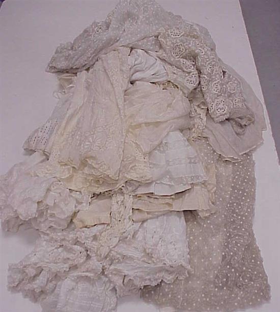 Appraisal: th th C clothing including white cotton petticoats with drawnwork