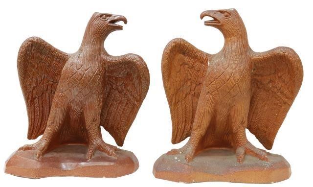 Appraisal: pair American Sewer Tile eagles likely Ohio early th c