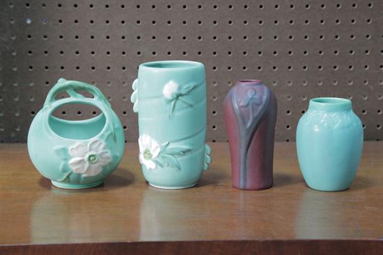 Appraisal: FOUR PIECES OF ART POTTERY Two Weller pieces A planter