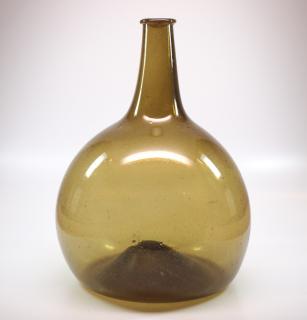 Appraisal: Free A circa free-blown glass utility bottle Medium Olive Green