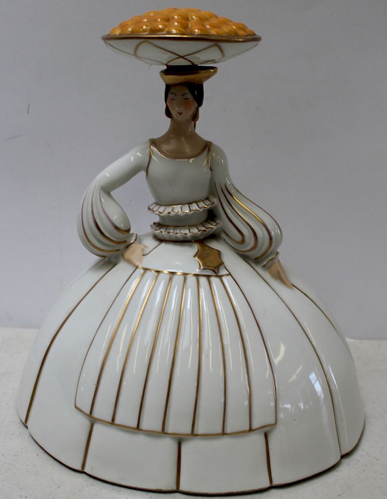 Appraisal: Robj French Porcelain Figural Decanter From a Larchmont estate -