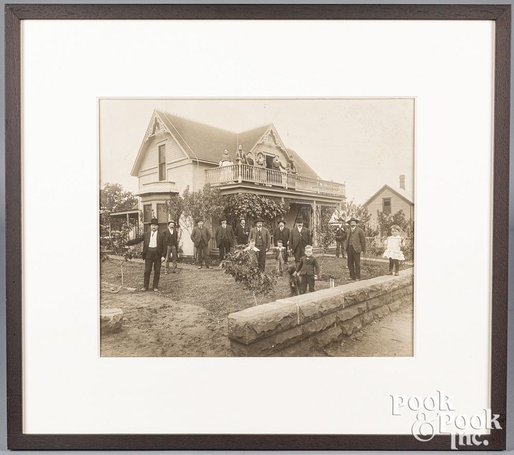 Appraisal: Large photograph of a Victorian family and home Large photograph