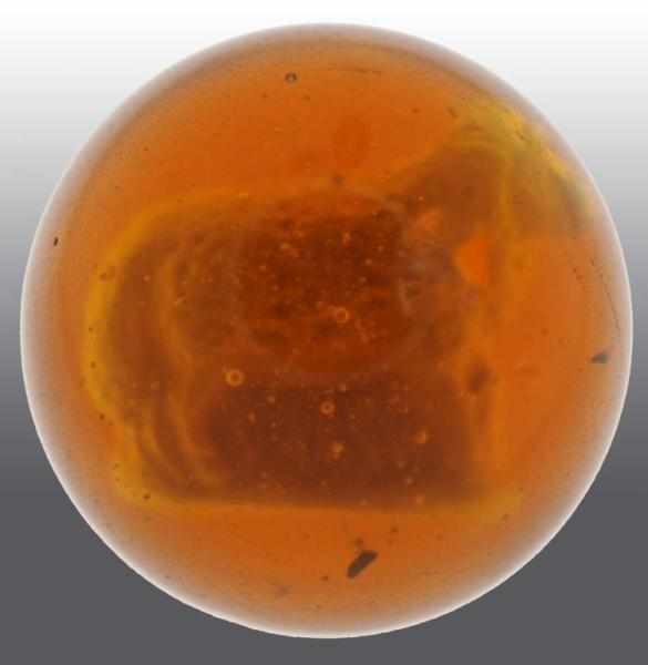 Appraisal: Amber Sheep Sulfide Marble Description Figure of sheep is well