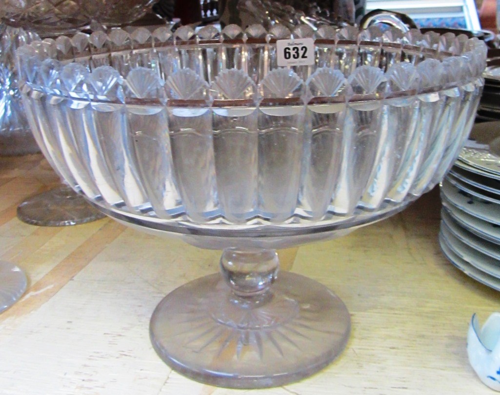 Appraisal: A quantity of Victorian cut glass wares including a pedestal