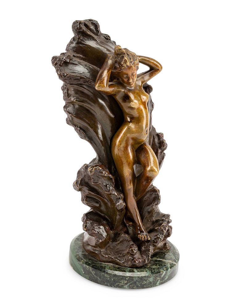 Appraisal: A Continental Gilt and Patinated Bronze Figure of a Nude