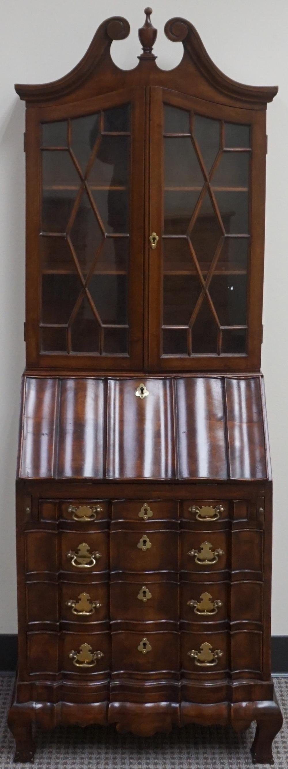 Appraisal: Chippendale Style Walnut and Block Front Diminutive Slant Front Secretary