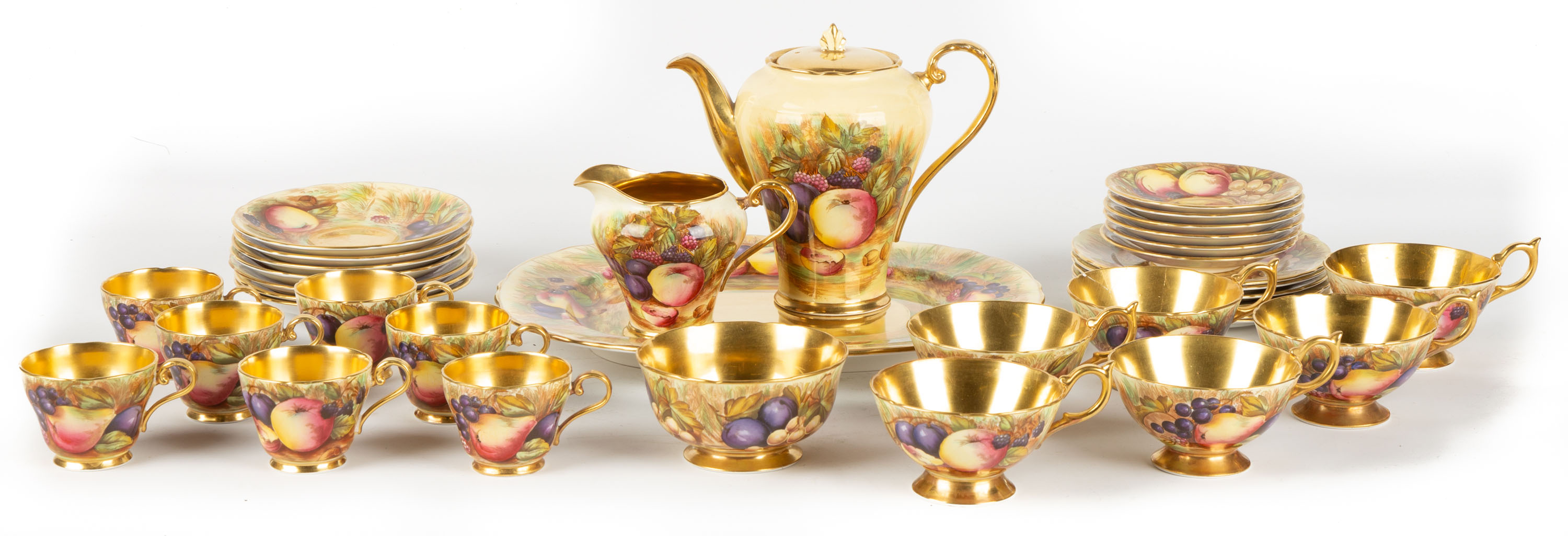 Appraisal: AYNSLEY ORCHARD GOLD COFFEE SET England bone china Pattern C