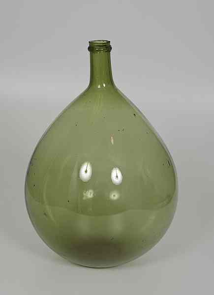 Appraisal: Ohio Demi-John Ohio A blown glass demi-john in dark olive