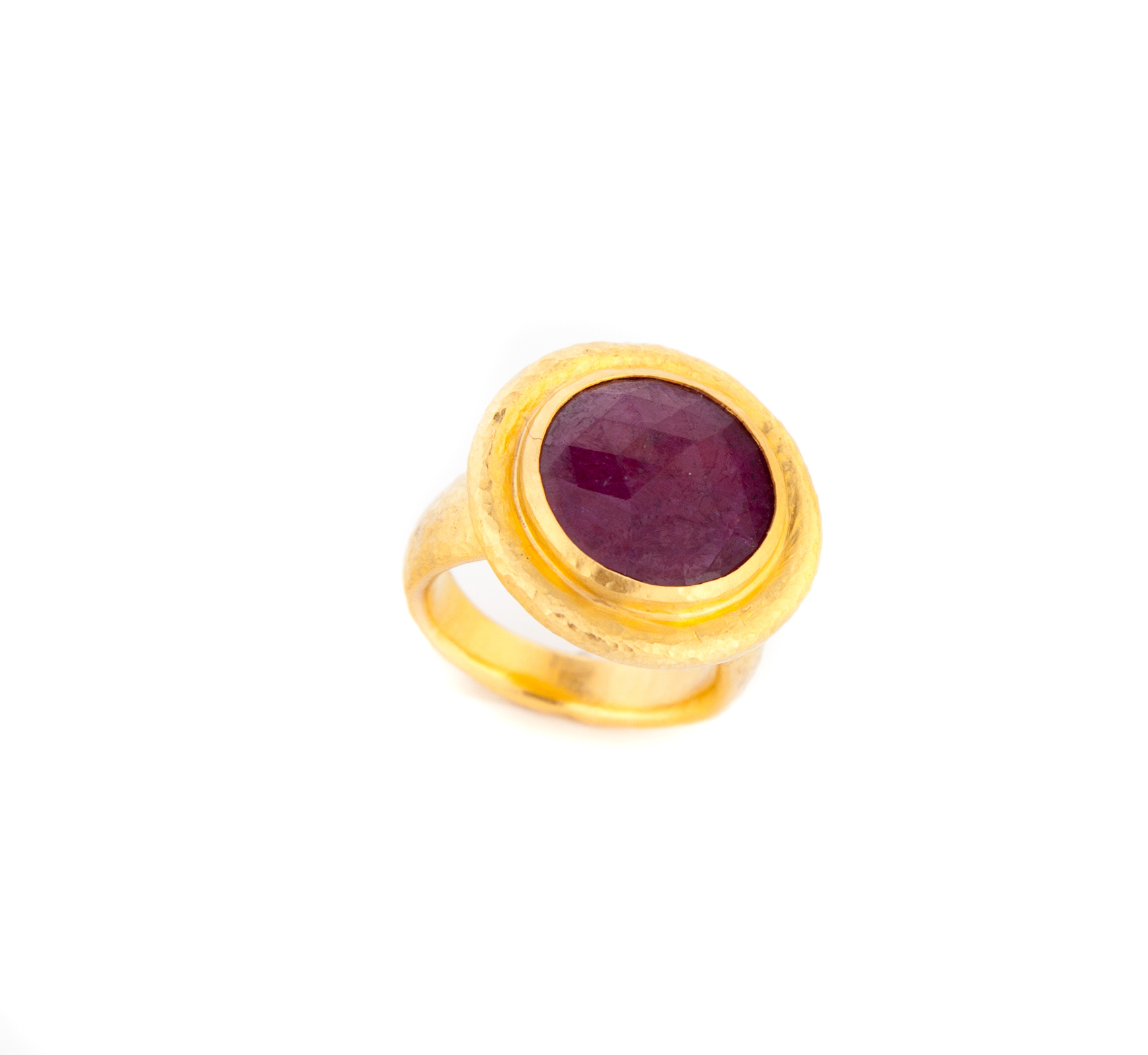 Appraisal: HIGH KARAT GOLD AND RUBY RING GURHAN American st century