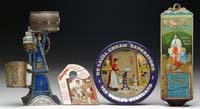 Appraisal: LOT OF FOUR TIN CREAM SEPARATOR ADVERTISEMENTS Includes a De