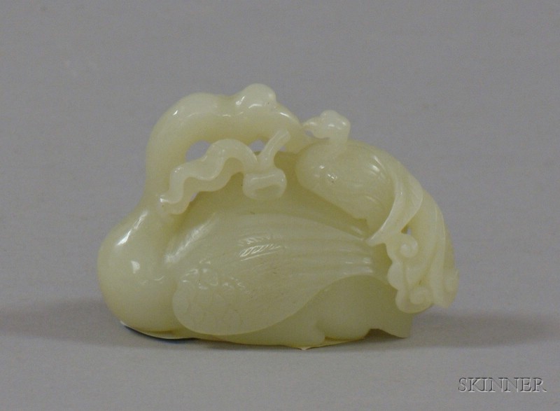 Appraisal: Carved Jade Swan lg in