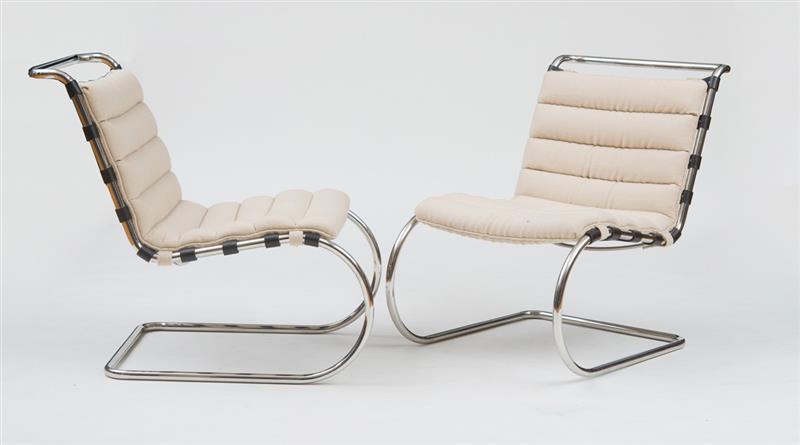 Appraisal: PAIR OF LOUNGE CHAIRS MIES VAN DER ROHE MR KNOLL