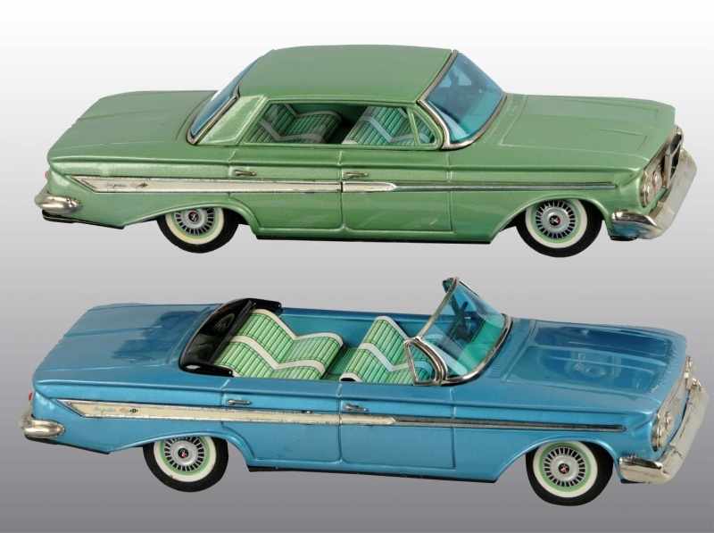 Appraisal: Lot of Tin Litho Chevy Impala Friction Toys Description Japanese