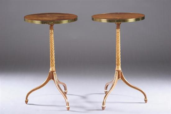 Appraisal: PAIR KITTINGER FEDERAL-STYLE PARCEL-GILT ROSEWOOD STANDS Late th century Each