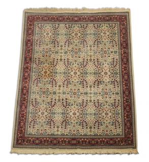 Appraisal: Hand knotted Turkish wool rug x Hand knotted Turkish wool