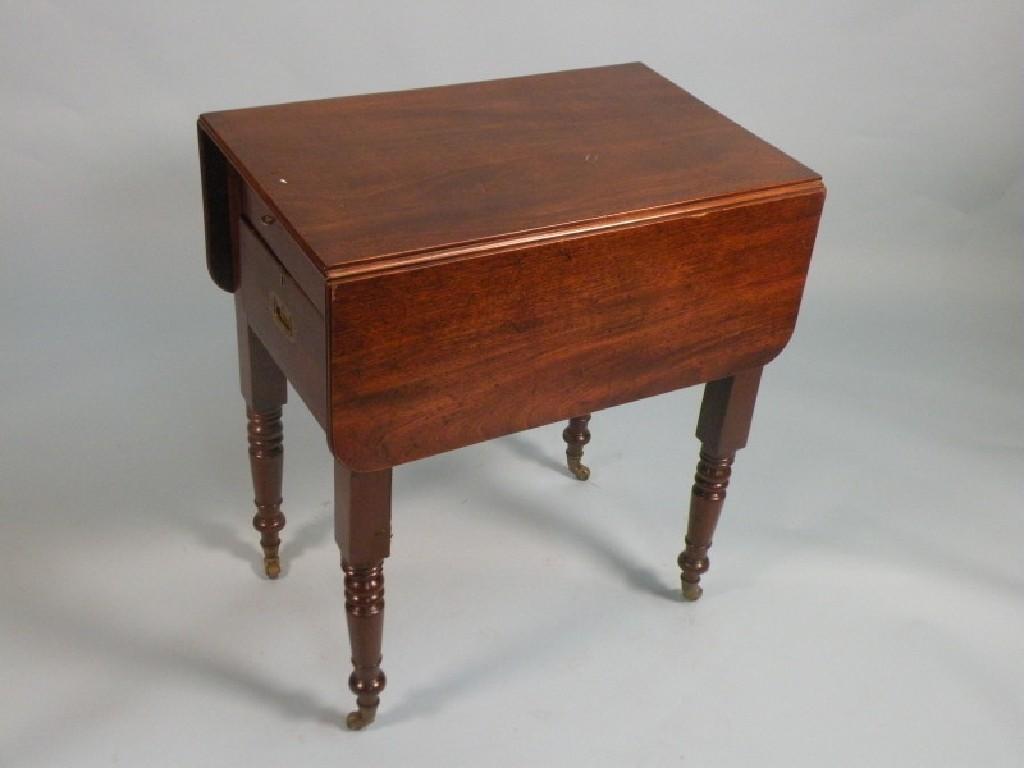 Appraisal: A mahogany metamorphic Pembroke table library steps the two drop