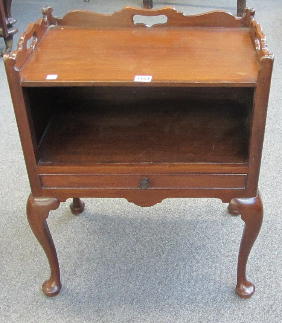 Appraisal: A George III and later mahogany tray top night stand