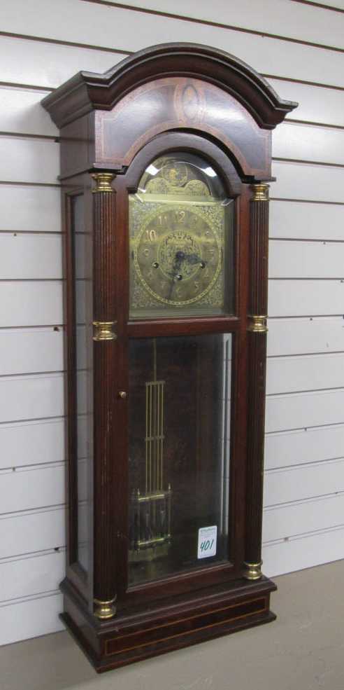 Appraisal: MAHOGANY CASED WALL CLOCK Sligh Trend Clock Co antique reproduction