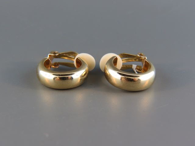 Appraisal: k Gold Earrings wedding band shape non-pierced hoops clip style