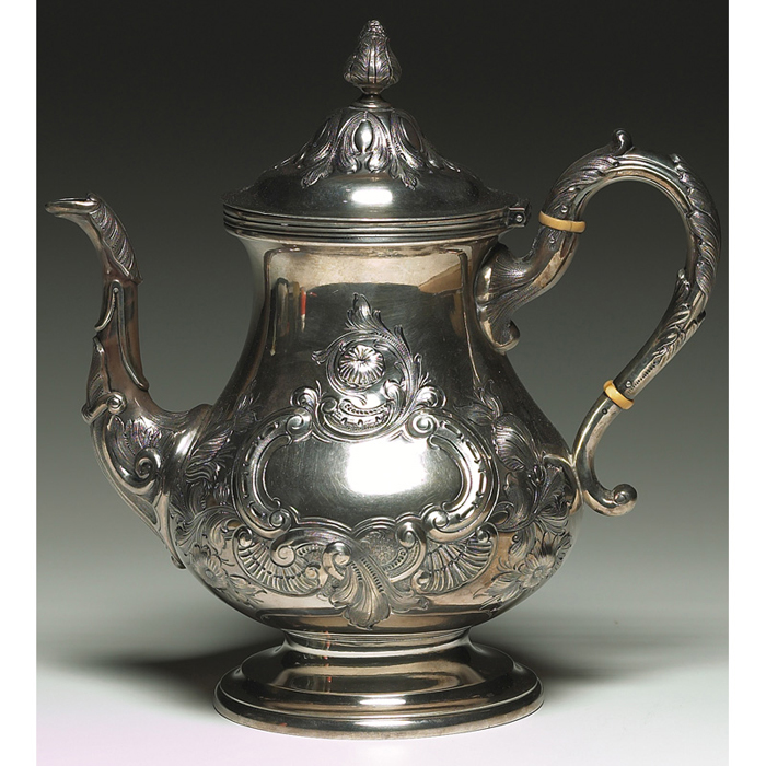 Appraisal: Tiffany Co teapot sterling silver with an elaborate hammered and