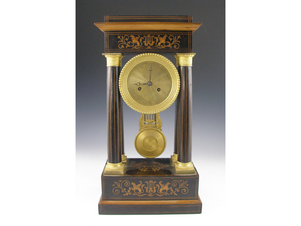 Appraisal: Antique French Portico Mantle Clock ca late th c time