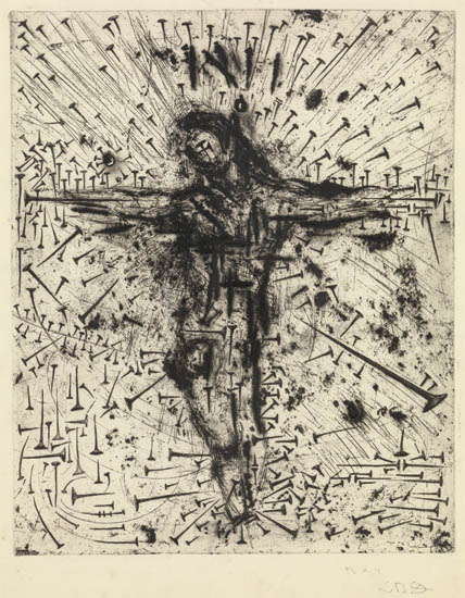 Appraisal: SALVADOR DAL Crucifixion Drypoint and etching x mm x inches