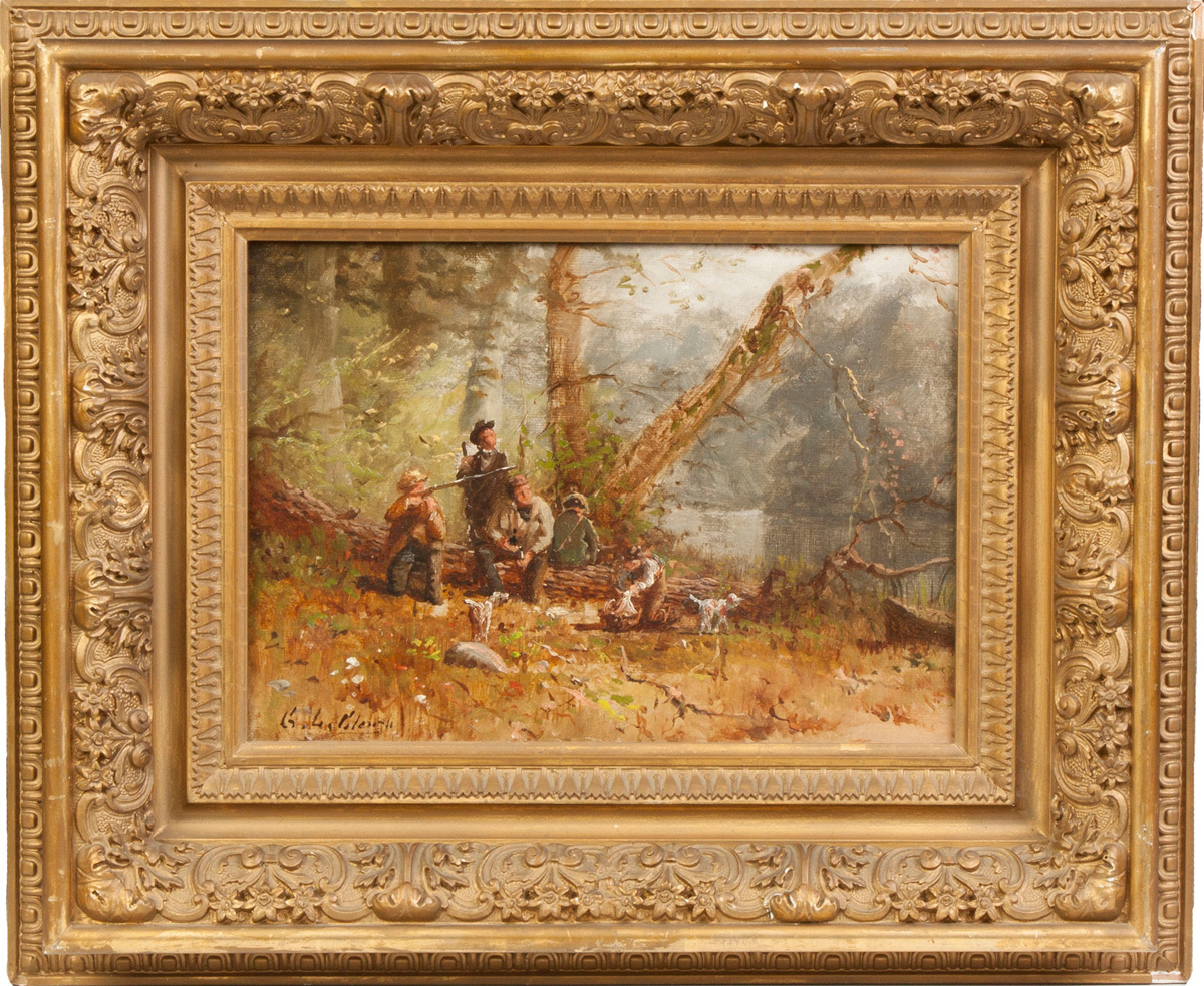 Appraisal: George Lafayette Clough New York - Hunter with dog in