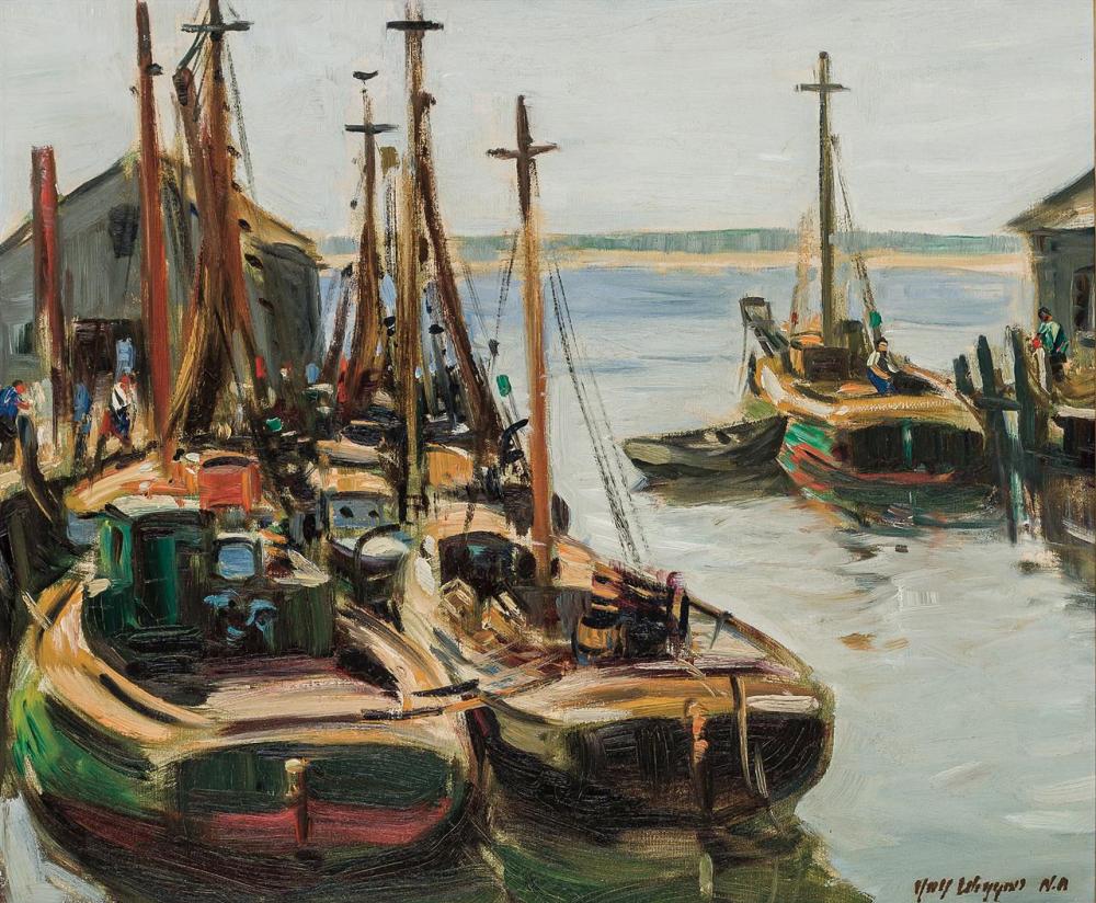 Appraisal: GUY CARLETON WIGGINS American - The Fishing Fleet oil on