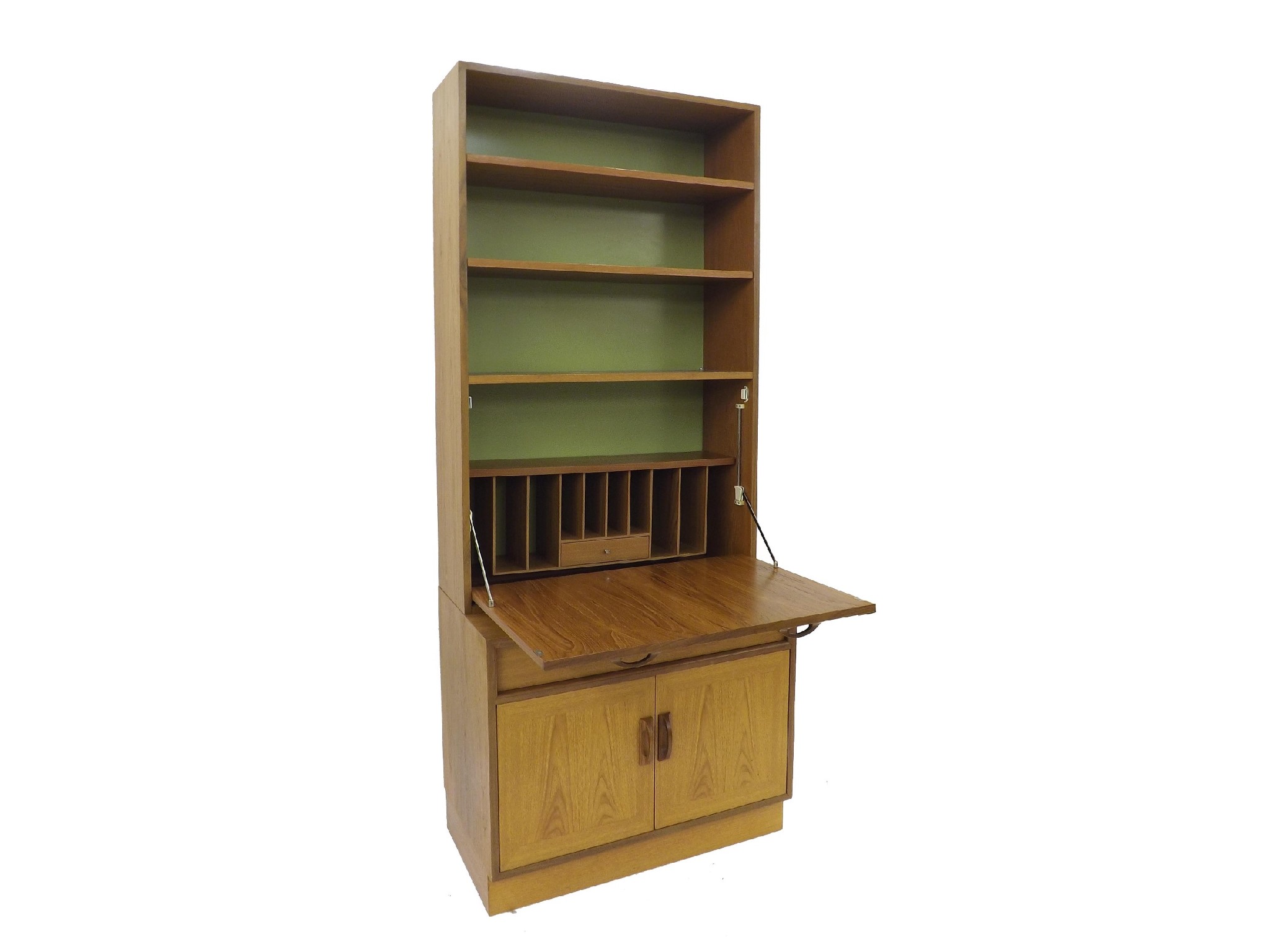 Appraisal: s G-Plan teak bureau bookcase the raised shelved top over