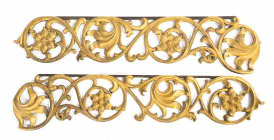 Appraisal: A Pair of Continental Carved and Giltwood Architectural Elements each