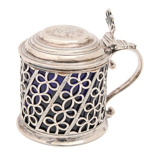 Appraisal: A George III pierced silver mustard pot with pierced thumbpiece