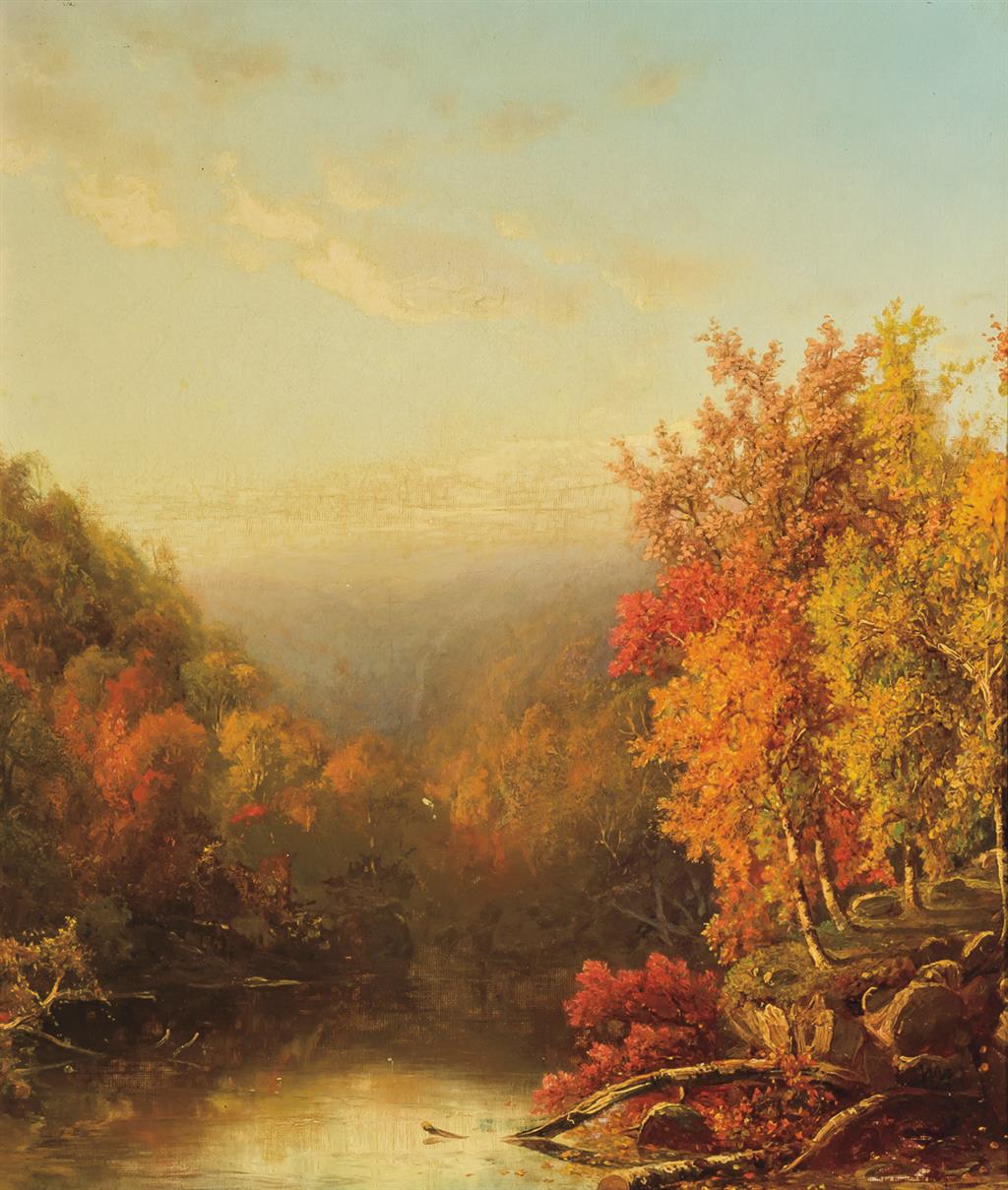 Appraisal: WILLIAM MASON BROWN American - Autumn Landscape oil on canvas