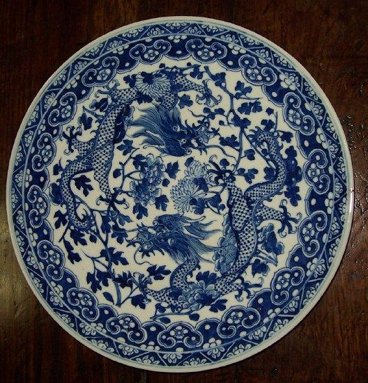 Appraisal: A Japanese circular saucer dish decorated in blue and white