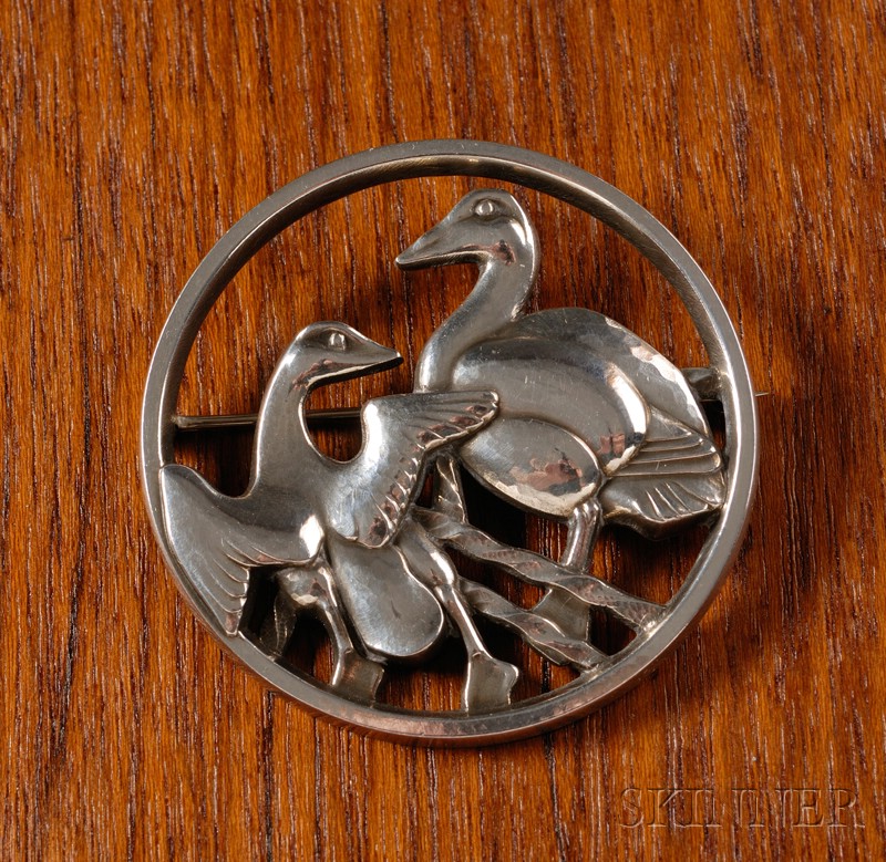 Appraisal: Georg Jensen Brooch Sterling silver Denmark - Circular form with