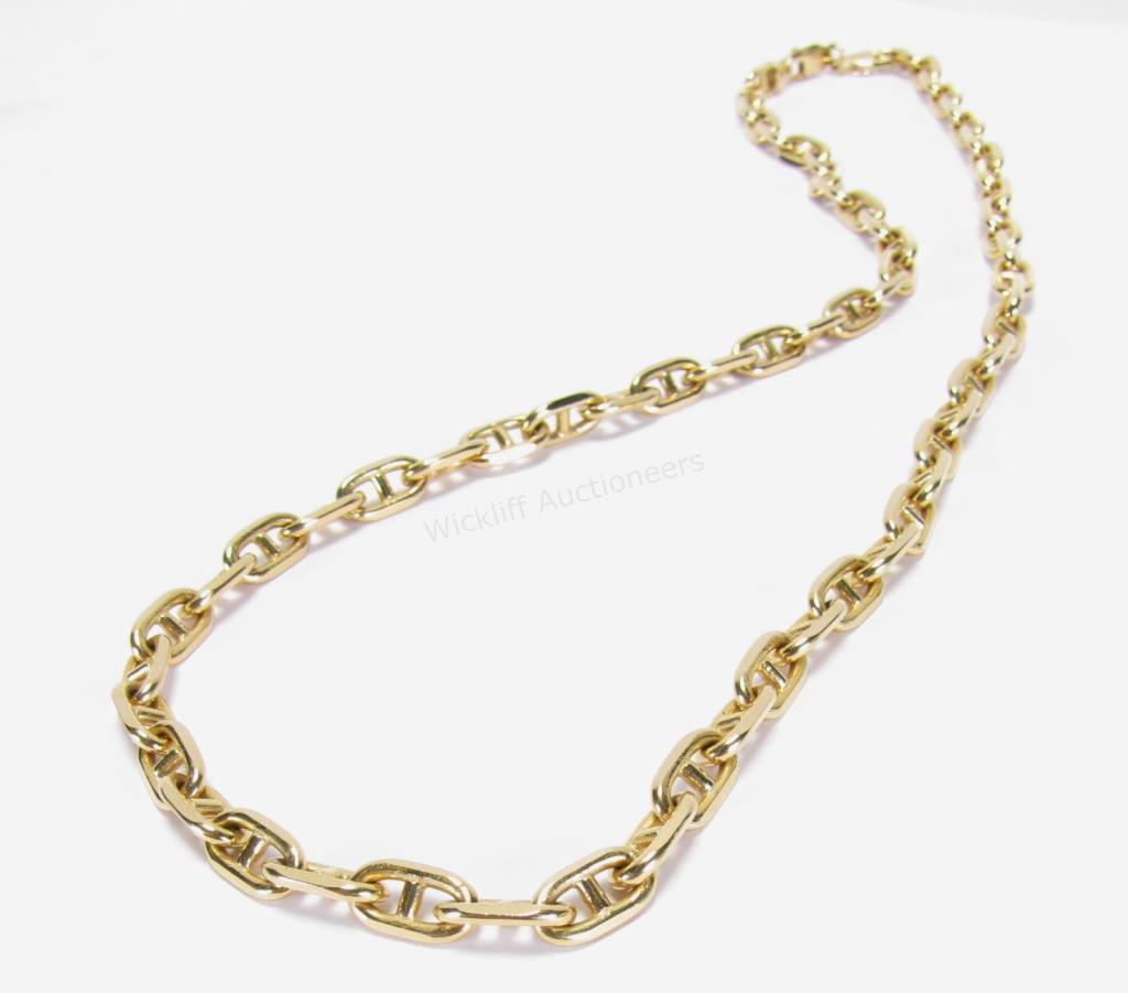 Appraisal: An Italian K yellow gold heavy anchor chain necklace dwt